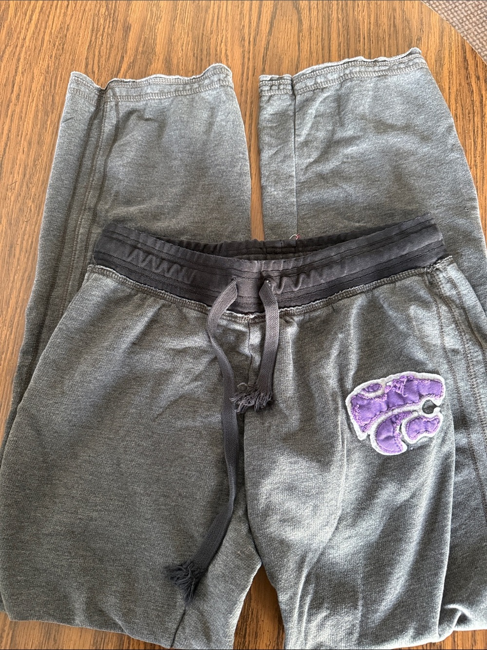 Pressbox Gray Track Joggers with Purple Patch Accent